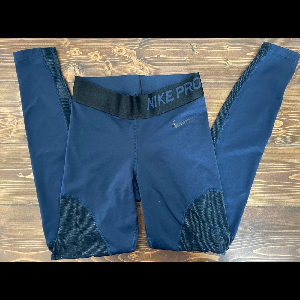 Nike Pro blue and black Leggings size S